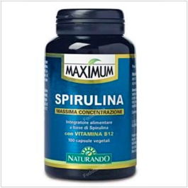 NATURANDO Maximum Spirulina 100 Cápsulas - Apoyo y Restauración, Energía con Vitamina B12, Apto para Veganos