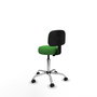 PIQUERAS Y CRESPO Silla Llanos giratoria verde con base cromada