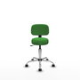 PIQUERAS Y CRESPO Silla Llanos giratoria verde con base cromada