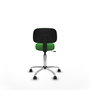 PIQUERAS Y CRESPO Silla Llanos giratoria verde con base cromada