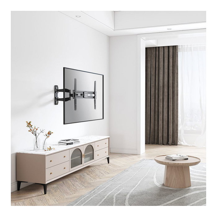 VALUE TV-Wandhalterung, Montaje Pared Flexible para TV 37 a 70 Pulgadas, Soporte Giratorio e Inclinable hasta 35 kg, Negro