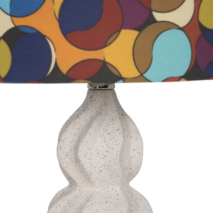 Lámpara Mesa Blanco-Multicolor Cerámica 36,50 X 36,50 X 60 C Lámpara Mesa Blanco-Multicolor Cerámica 36,50 X 36,50 X 60 C