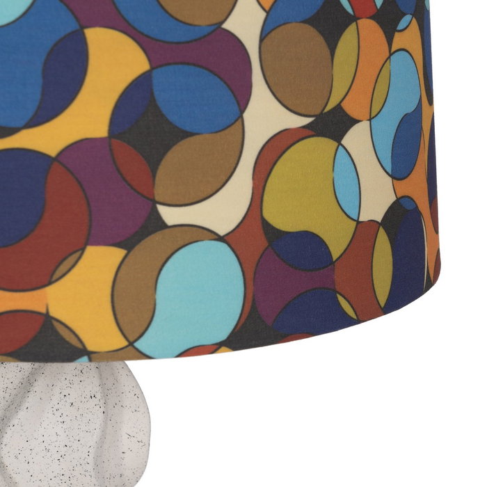 Lámpara Mesa Blanco-Multicolor Cerámica 36,50 X 36,50 X 60 C Lámpara Mesa Blanco-Multicolor Cerámica 36,50 X 36,50 X 60 C