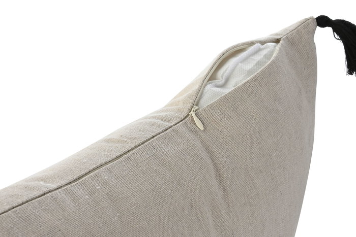 DKD Home Decor Cushions ch1c25 Cojin Beige Negro Algodon Poliester 8 x 45 x 45 cm (2 Unidades)