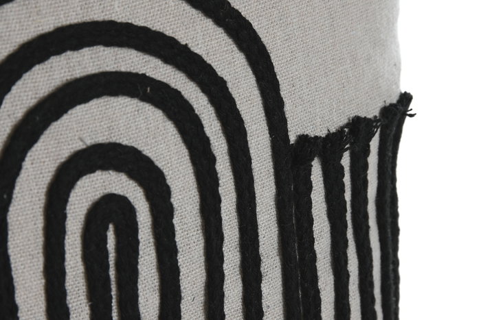 DKD Home Decor Cushions ch1c25 Cojin Beige Negro Algodon Poliester 8 x 45 x 45 cm (2 Unidades)