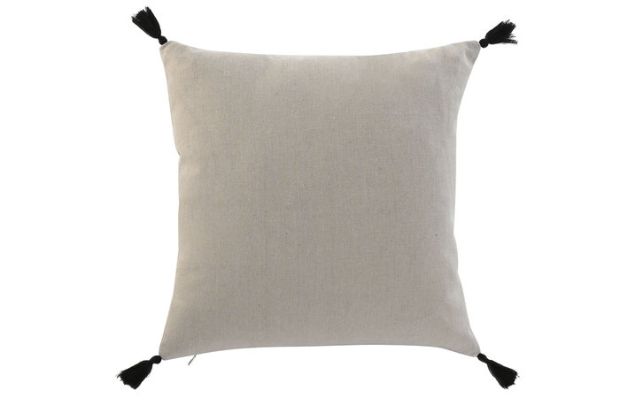 DKD Home Decor Cushions ch1c25 Cojin Beige Negro Algodon Poliester 8 x 45 x 45 cm (2 Unidades)