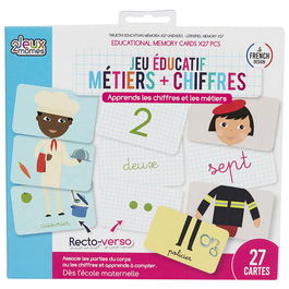 Jeux 2 momes Tarjetas Educativas para Aprender Números y Oficios - Juego de Asociación para Preescolar