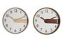 DKD Home Decor Reloj de Pared Scandi Natural Marron 4.7 x 30 x 30 cm (2 Unidades)