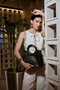 Lucky Bees 1229 Bolso Cruzado Mujer, Bolso de Cuero de Polivinilo, Elegante y Versátil, Color Negro, 28x13x22 cm