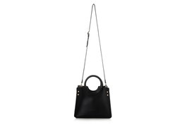 Lucky Bees 1229 Bolso Cruzado Mujer, Bolso de Cuero de Polivinilo, Elegante y Versátil, Color Negro, 28x13x22 cm