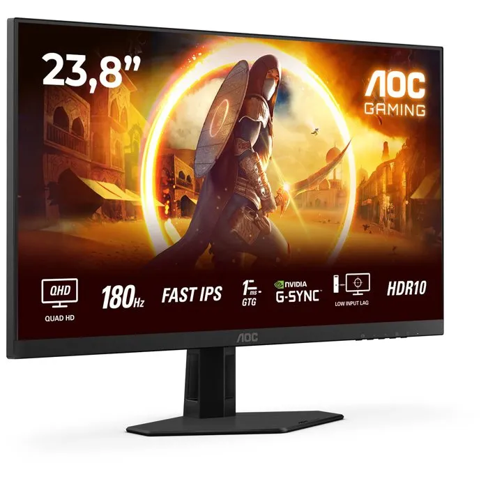 AOC Q24G4RE Pantalla Gaming 23.8 Pulgadas QHD 180 Hz IPS Rápido 0.5 ms para PC