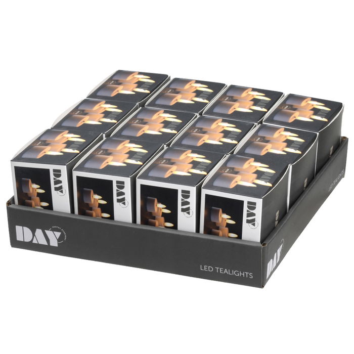 Day Juego de 4 Velas LED con Temporizador, Luz Blanca Cálida (2250K), Pilas CR2032 Incluidas