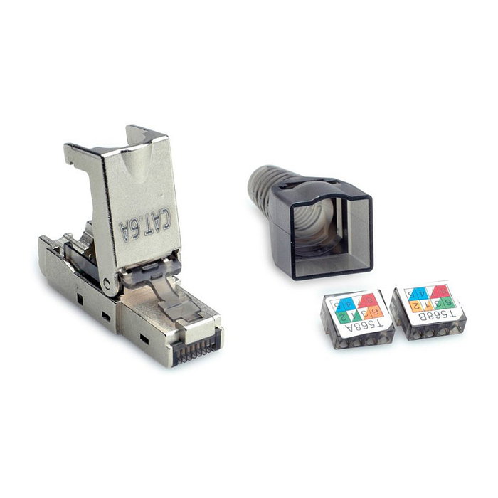 Conector RJ-45 Cat.6a STP Plata 26.99.0373 Conector RJ-45 Cat.6a STP Plata 26.99.0373