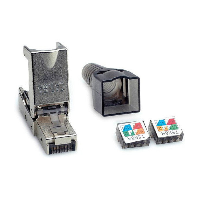 Conector RJ-45 Cat.6a STP Plata 26.99.0373 Conector RJ-45 Cat.6a STP Plata 26.99.0373