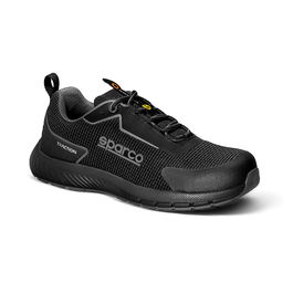 Sparco Traction Fuji - Calzado de Seguridad Deportivo Negro Talla 42 ESD S1P SRC FO HRO ISO 20345:2022, Antideslizante, Ultraligero, Reflectante