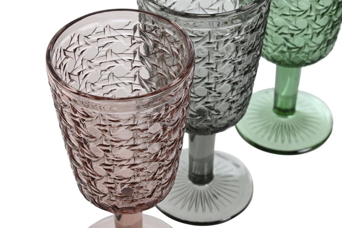 DKD Home Decor Set de 6 Copas de Cristal Modern Garbo Surtidas
