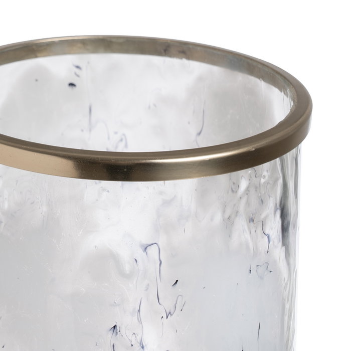 Jarrón Metal-Cristal Decoración 19,50 X 19,50 X 51 cm