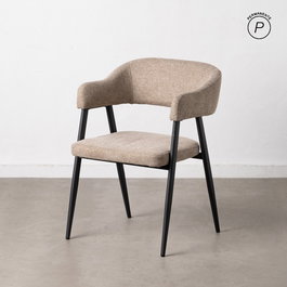 Silla Taupe Tejido-Metal Salón 56 X 60 X 81 cm (Set de 2)