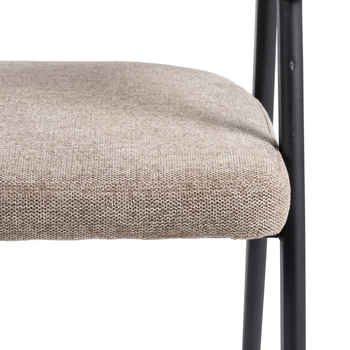 Silla Taupe Tejido-Metal Salón 56 X 60 X 81 cm (Set de 2)