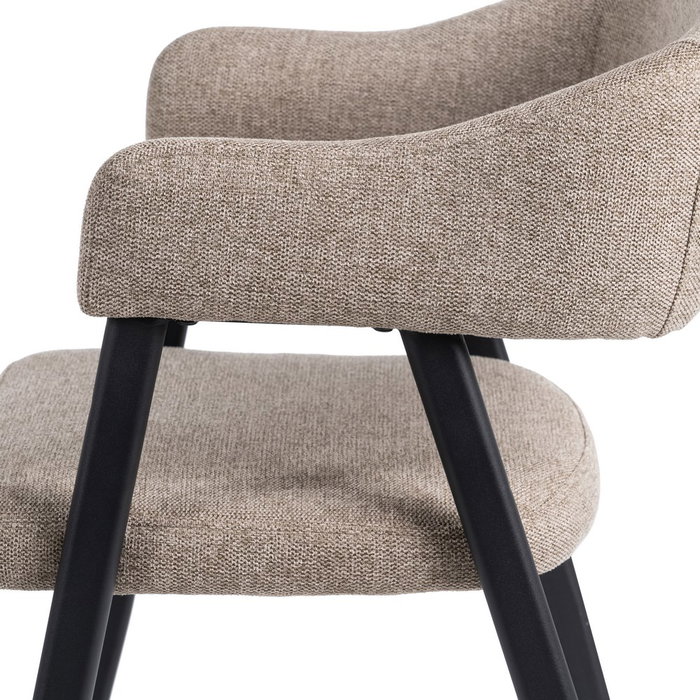 Silla Taupe Tejido-Metal Salón 56 X 60 X 81 cm (Set de 2)