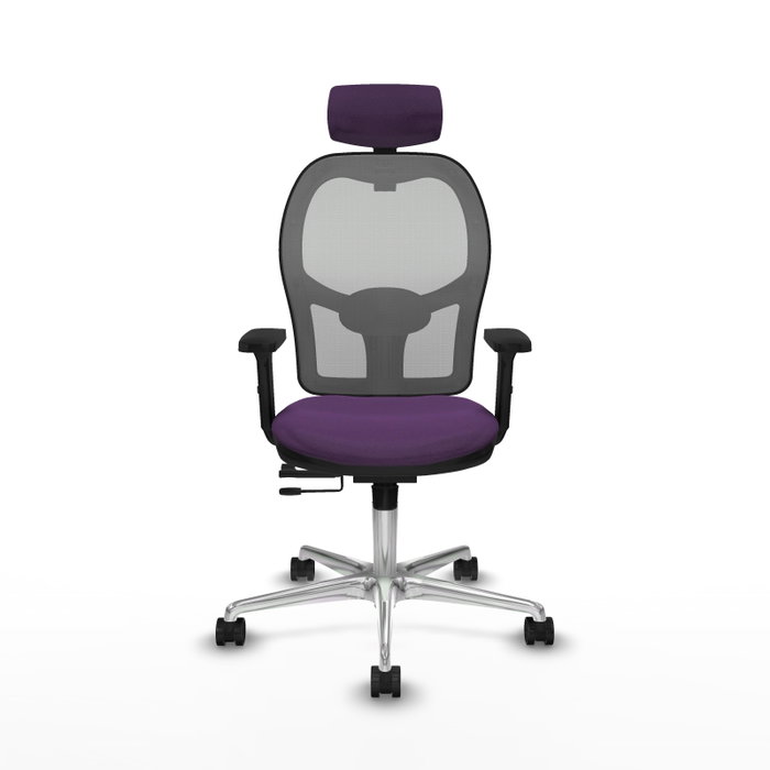 PIQUERAS Y CRESPO Silla de oficina Jorquera con mecanismo Sincro/Traslack, Tela Morado y Malla Gris PIQUERAS Y CRESPO Silla de oficina Jorquera con mecanismo Sincro/Traslack, Tela Morado y Malla Gris