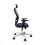 PIQUERAS Y CRESPO Silla de oficina Jorquera con mecanismo Sincro/Traslack, Tela Morado y Malla Gris