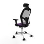 PIQUERAS Y CRESPO Silla de oficina Jorquera con mecanismo Sincro/Traslack, Tela Morado y Malla Gris