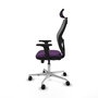 PIQUERAS Y CRESPO Silla de oficina Jorquera con mecanismo Sincro/Traslack, Tela Morado y Malla Gris