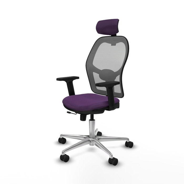 PIQUERAS Y CRESPO Silla de oficina Jorquera con mecanismo Sincro/Traslack, Tela Morado y Malla Gris PIQUERAS Y CRESPO Silla de oficina Jorquera con mecanismo Sincro/Traslack, Tela Morado y Malla Gris