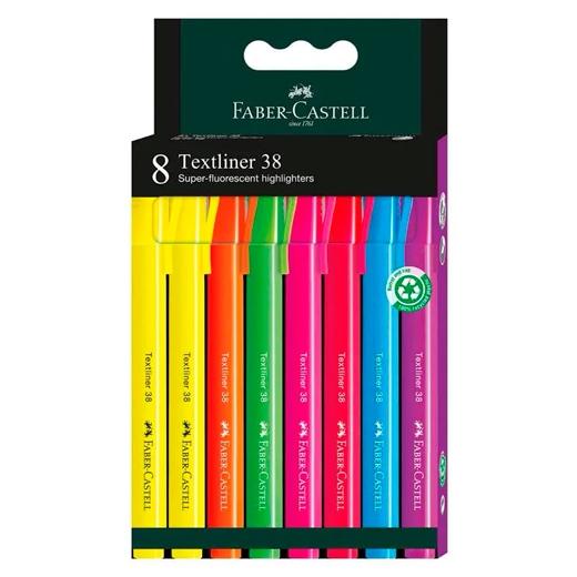 Faber-Castell Textliner 38 Pack de 8 Marcadores Fluorescentes Surtidos Faber-Castell Textliner 38 Pack de 8 Marcadores Fluorescentes Surtidos
