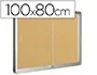 Q-connect Vitrina de anuncios marco de aluminio fondo de corcho 800 x 1000mm