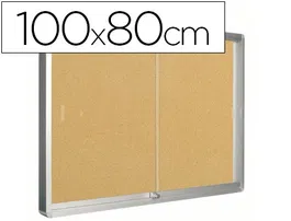 Q-connect Vitrina de anuncios marco de aluminio fondo de corcho 800 x 1000mm
