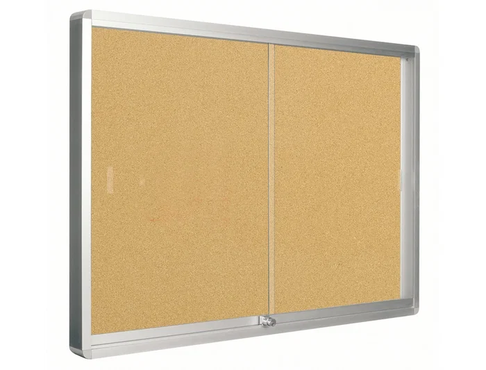 Q-connect Vitrina de anuncios marco de aluminio fondo de corcho 800 x 1000mm