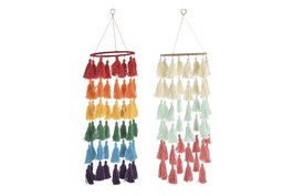 DKD Home Decor Decoración Colgante Poliéster 16x16x60 Surtido de 2 unidades