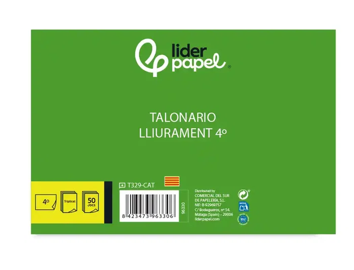 Liderpapel Talonario de entregas cuarto apaisado con 2 copias Liderpapel Talonario de entregas cuarto apaisado con 2 copias