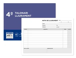 Liderpapel Talonario de entregas cuarto apaisado con 2 copias