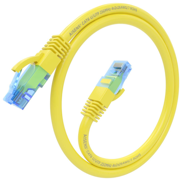 Aisens Cable de Red RJ45 Cat.6 UTP AWG26 CCA Amarillo 25cm