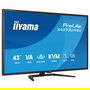 Iiyama ProLite X4373UHSU-B2 Monitor 43" (108 cm) 4K Ultra HD 3840x2160 VA, 60Hz, HDR10, USB-C 95W, Altavoces 14W, Negro