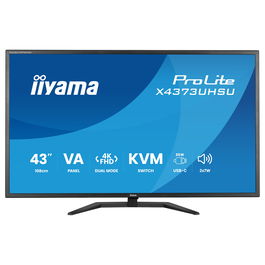 Iiyama ProLite X4373UHSU-B2 Monitor 43" (108 cm) 4K Ultra HD 3840x2160 VA, 60Hz, HDR10, USB-C 95W, Altavoces 14W, Negro