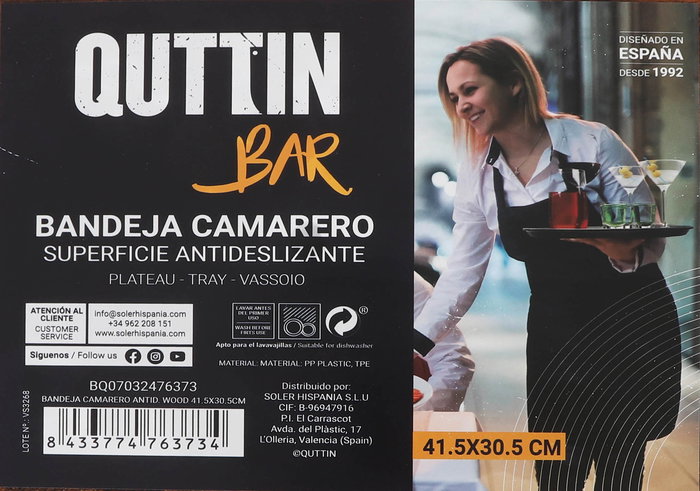 My Bar Bandeja Camar.Antide.Wood 41.5 cm x 30.5 cm (12 Unidades)