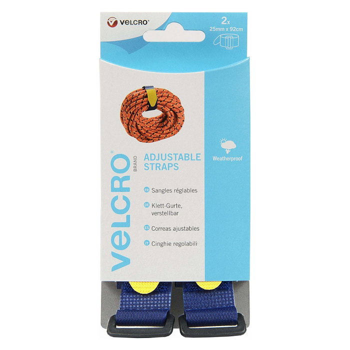 VELCRO Correa de transporte ajustable con velcro Everyday, 25mm x 92cm, 2 unidades VELCRO Correa de transporte ajustable con velcro Everyday, 25mm x 92cm, 2 unidades