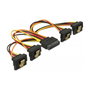 DeLOCK 60166 Cable de alimentación SATA de 15 pines, 4 a 1, 15 cm