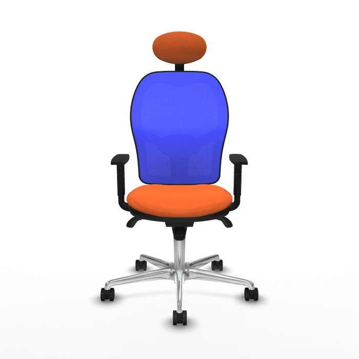 PIQUERAS Y CRESPO Silla de oficina Jorquera con mecanismo Sincro, tela Naranja y malla Azul