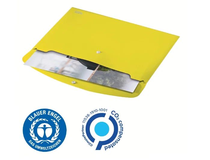 Leitz Sobre de Polipropileno Recycle Amarillo A4 con Broche