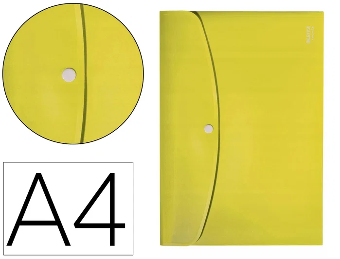 Leitz Sobre de Polipropileno Recycle Amarillo A4 con Broche