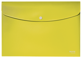 Leitz 46780015 Sobres Polipropileno Opaco A4 con Broche Boton Recycle Amarillo Capacidad 60 Hojas