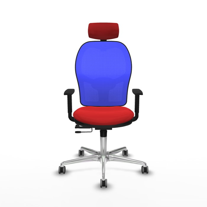 PIQUERAS Y CRESPO Silla de oficina Jorquera con mecanismo Sincro/Traslack, Rojo y Azul