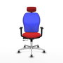 PIQUERAS Y CRESPO Silla de oficina Jorquera con mecanismo Sincro/Traslack, Rojo y Azul