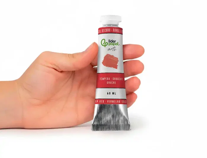 Liderpapel Témpera gouache en tubo de aluminio de 60 ml color Rojo oscuro