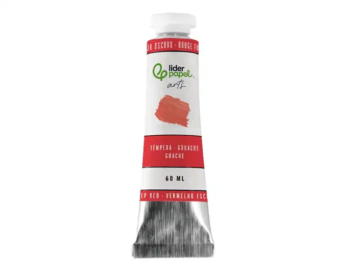 Liderpapel Témpera gouache en tubo de aluminio de 60 ml color Rojo oscuro